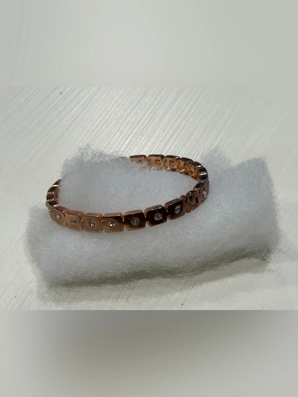 Rose Gold Crystal Link Magnetic Close Bracelet - Women's Jewelry